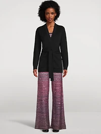 Sequin Knit Flare Trousers