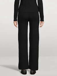 Wool-Blend Chevron Flare Pants
