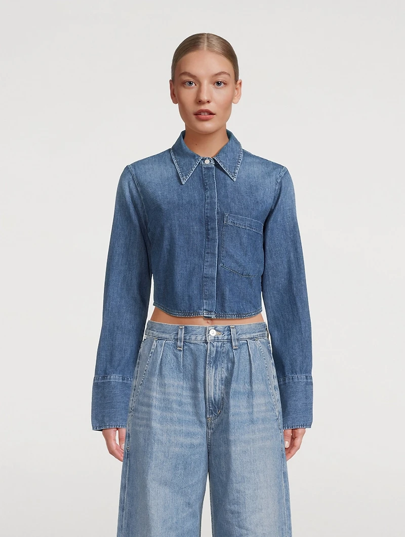 Bea Denim Crop Shirt