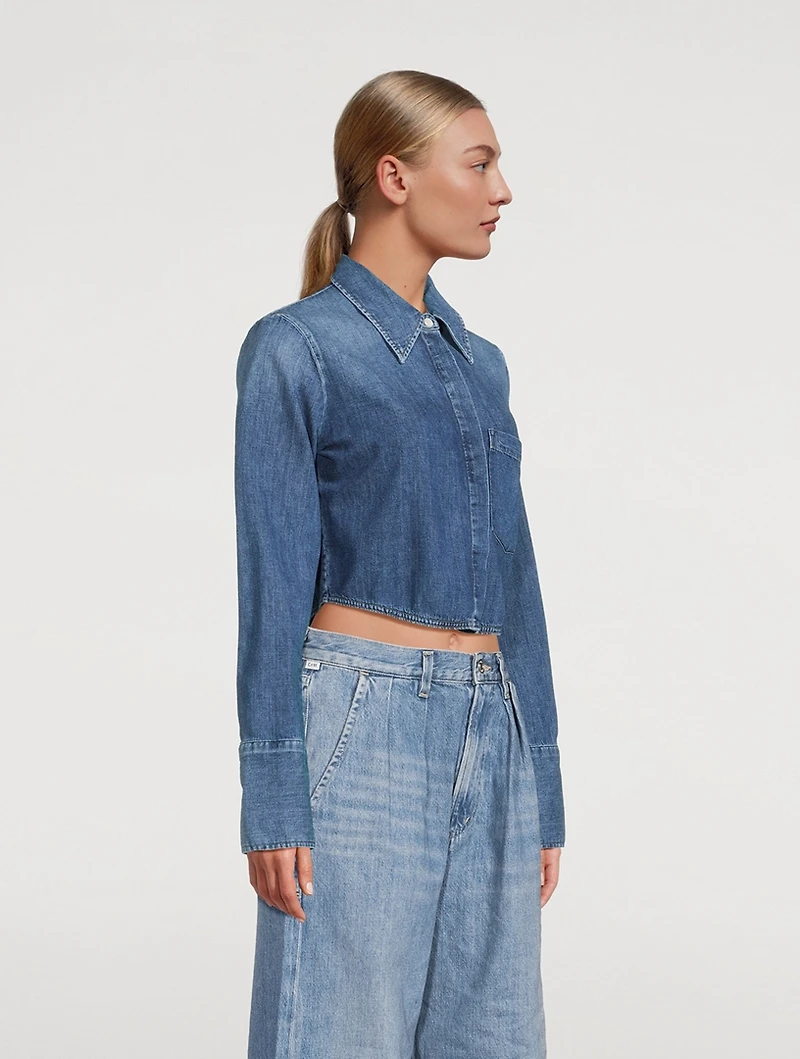 Bea Denim Crop Shirt