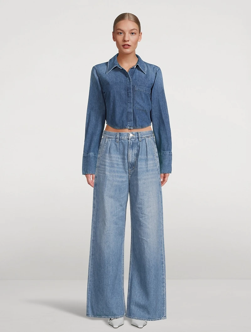 Bea Denim Crop Shirt