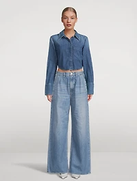 Bea Denim Crop Shirt
