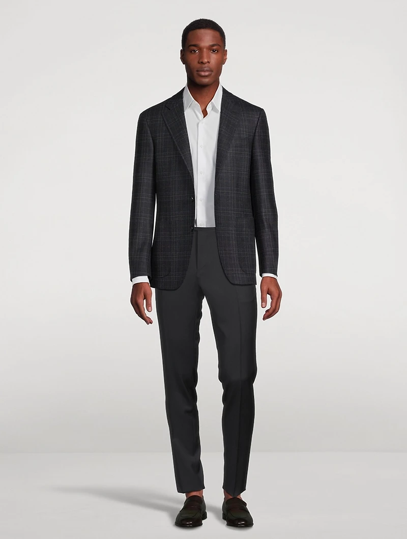Wool Jacket Check Print