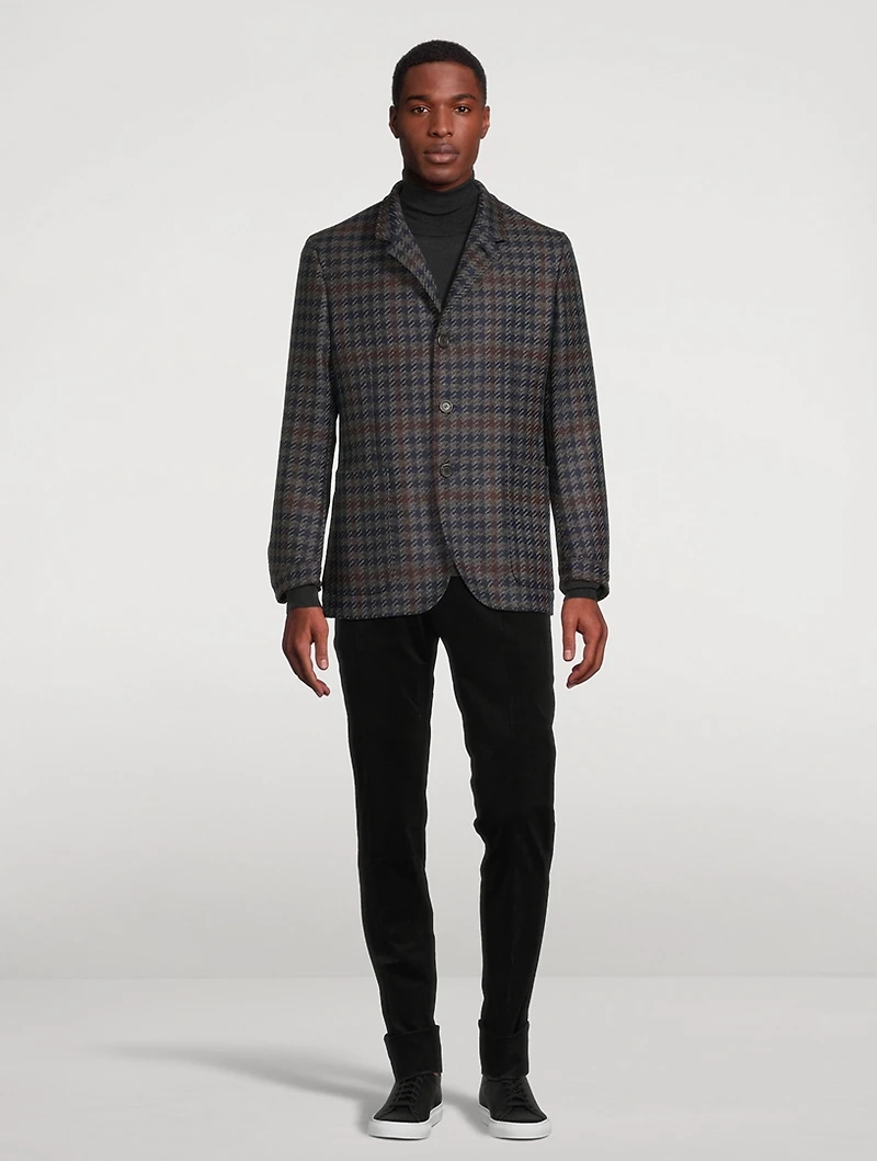 Wool And Cashmere Houndstooth Jacket