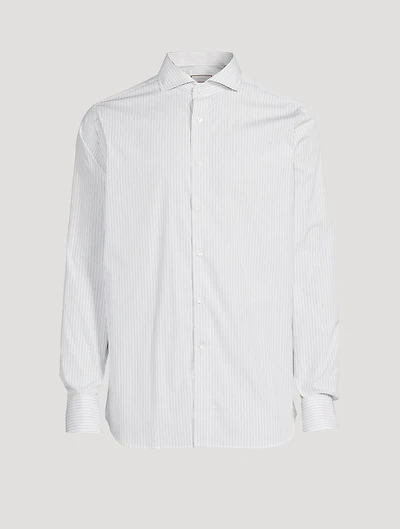 Cotton Dress Shirt Striped Print