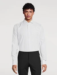 Cotton Dress Shirt Striped Print