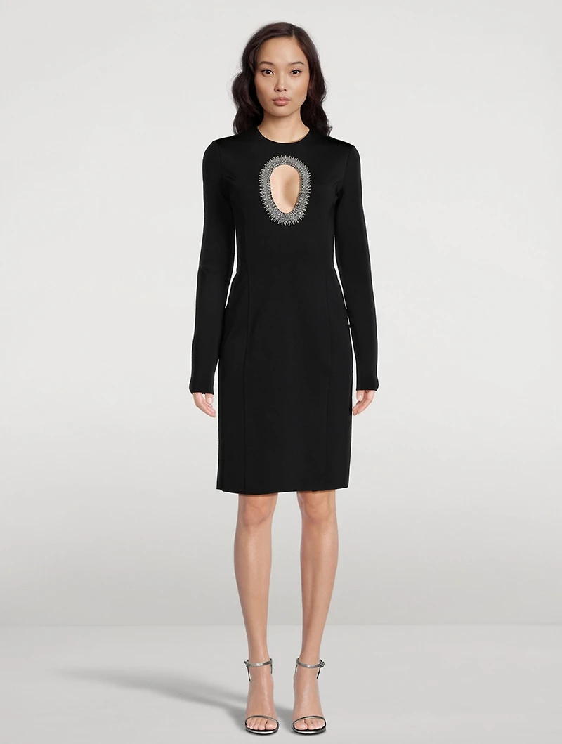 Crystal Chain Knit Mini Dress