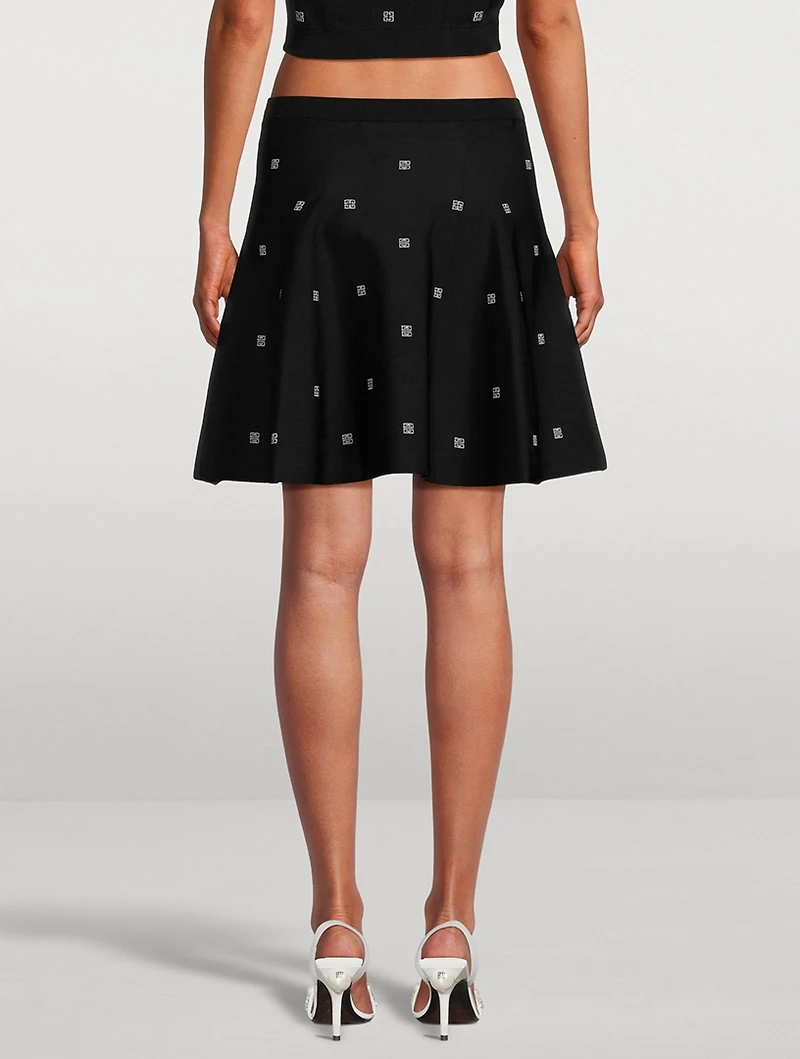 4G Embroidered Mini Skirt