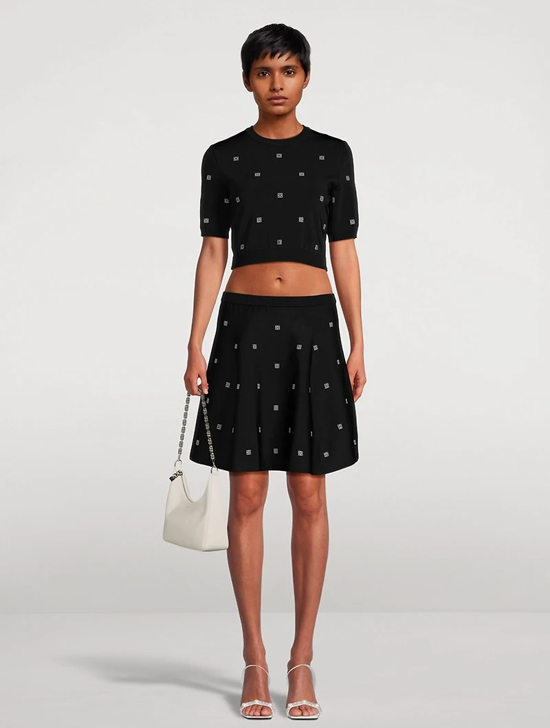 4G Embroidered Mini Skirt