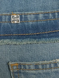 Mixed-Denim Straight-Leg Jeans