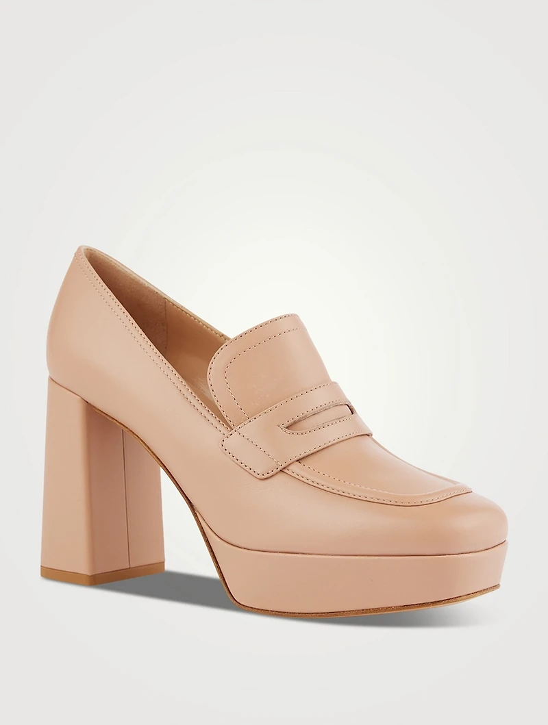 Rouen Leather Platform Penny Loafers