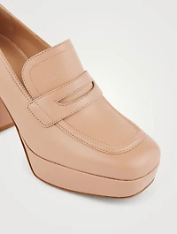 Rouen Leather Platform Penny Loafers