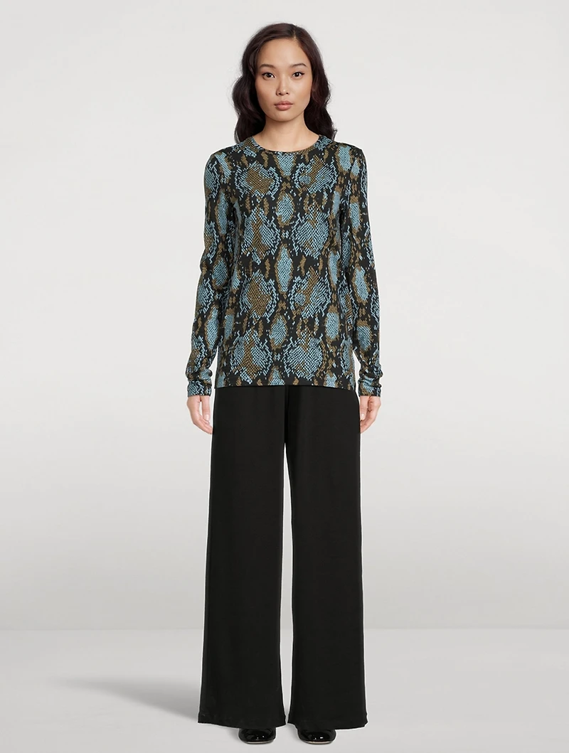 Long-Sleeve T-Shirt Snake Print