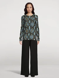 Long-Sleeve T-Shirt Snake Print