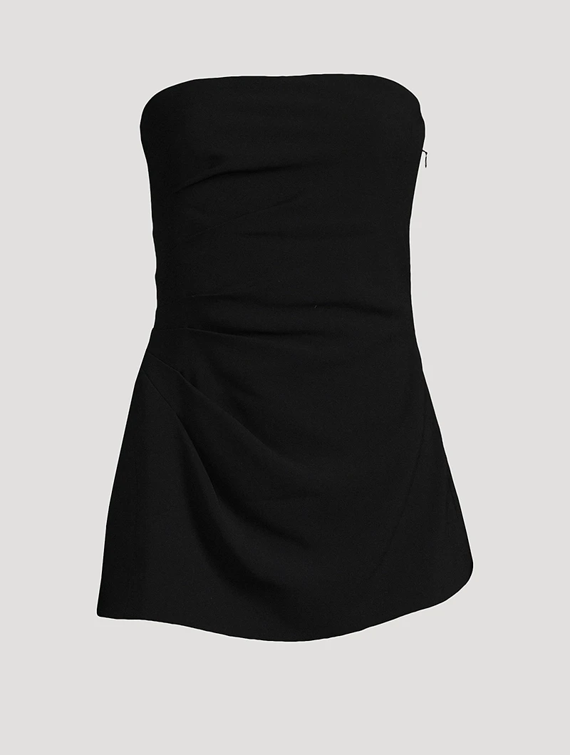Matte Viscose Crepe Strapless Top