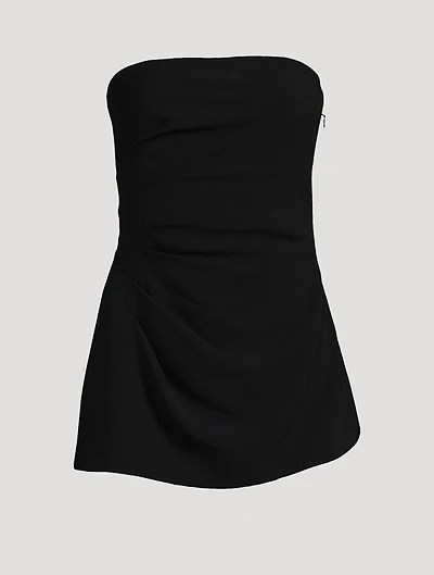Matte Viscose Crepe Strapless Top