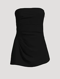 Matte Viscose Crepe Strapless Top