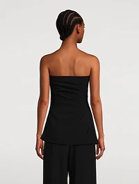 Matte Viscose Crepe Strapless Top