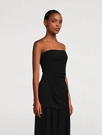 Matte Viscose Crepe Strapless Top
