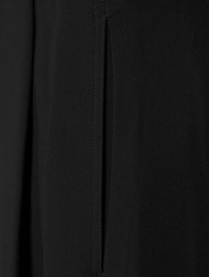 Matte Viscose Crepe Wide-Leg Pants