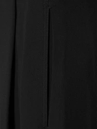 Matte Viscose Crepe Wide-Leg Pants