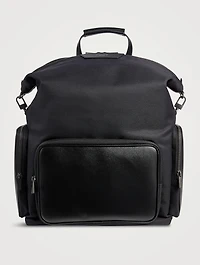 Recycled Twill And Evoluzione Leather Backpack