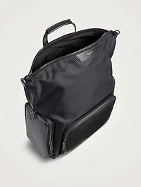 Recycled Twill And Evoluzione Leather Backpack