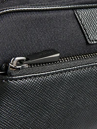 Recycled Twill And Evoluzione Leather Toiletries Bag