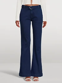 Le High Flare Belted Jeans
