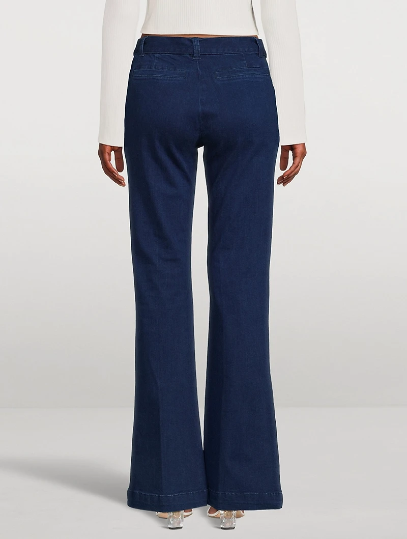 Le High Flare Belted Jeans