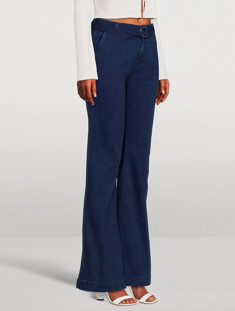 Le High Flare Belted Jeans