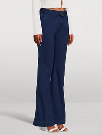 Le High Flare Belted Jeans
