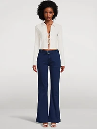 Le High Flare Belted Jeans
