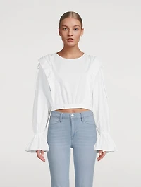 Drawstring Cotton Blouse