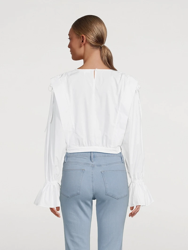 Drawstring Cotton Blouse