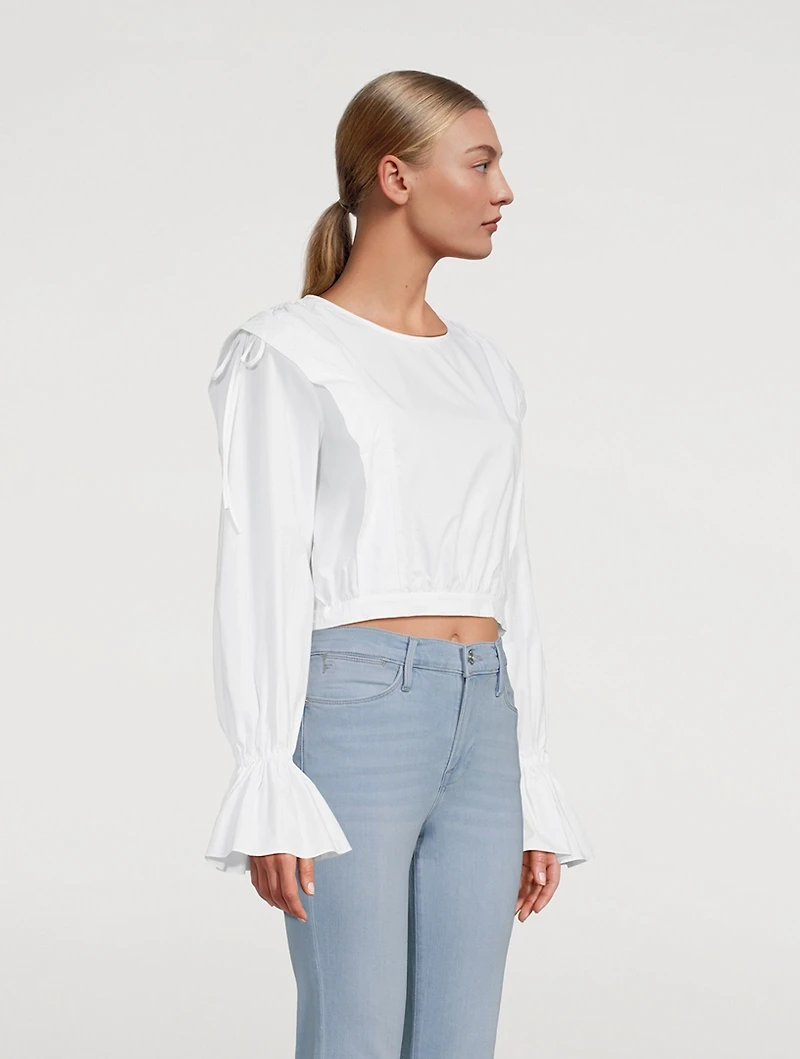 Drawstring Cotton Blouse