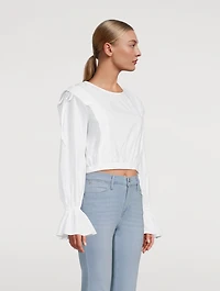 Drawstring Cotton Blouse