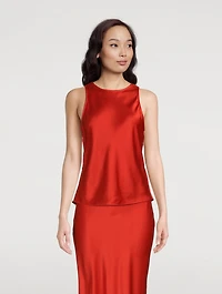 Bias-Cut Silk Tank Top