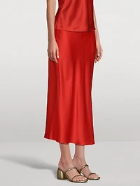Bias Silk Midi Skirt
