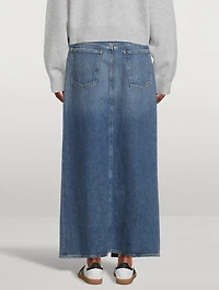Leif Low-Slung Denim Maxi Skirt