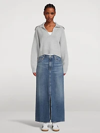 Leif Low-Slung Denim Maxi Skirt