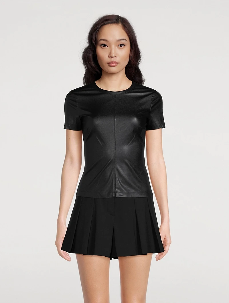 Faux Leather T-Shirt