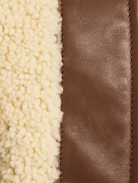 Leather-Trimmed Shearling Jacket