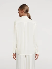 CHLOÉ Vertical Tie-Neck Silk Shirt