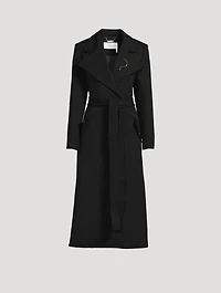 Belted Wool Gabardine Trench Coat