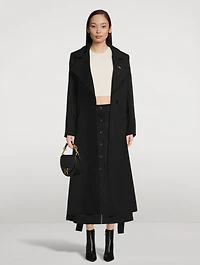 Belted Wool Gabardine Trench Coat