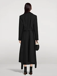 Belted Wool Gabardine Trench Coat