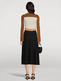 Colourblock Intarsia Knit Midi Dress