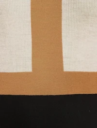 Colourblock Intarsia Knit Midi Dress