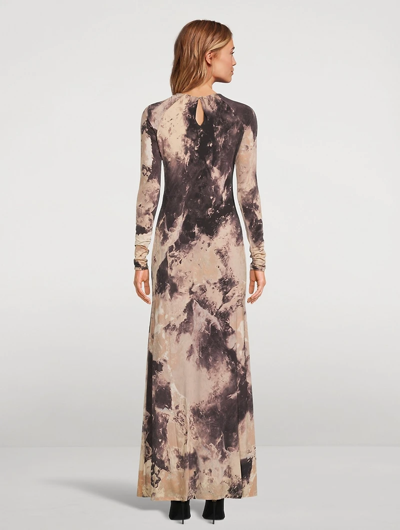 Etta Printed Cut-Out Gown